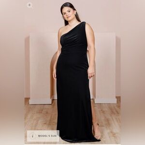 Revelry Black One-Shoulder Maxi Dress